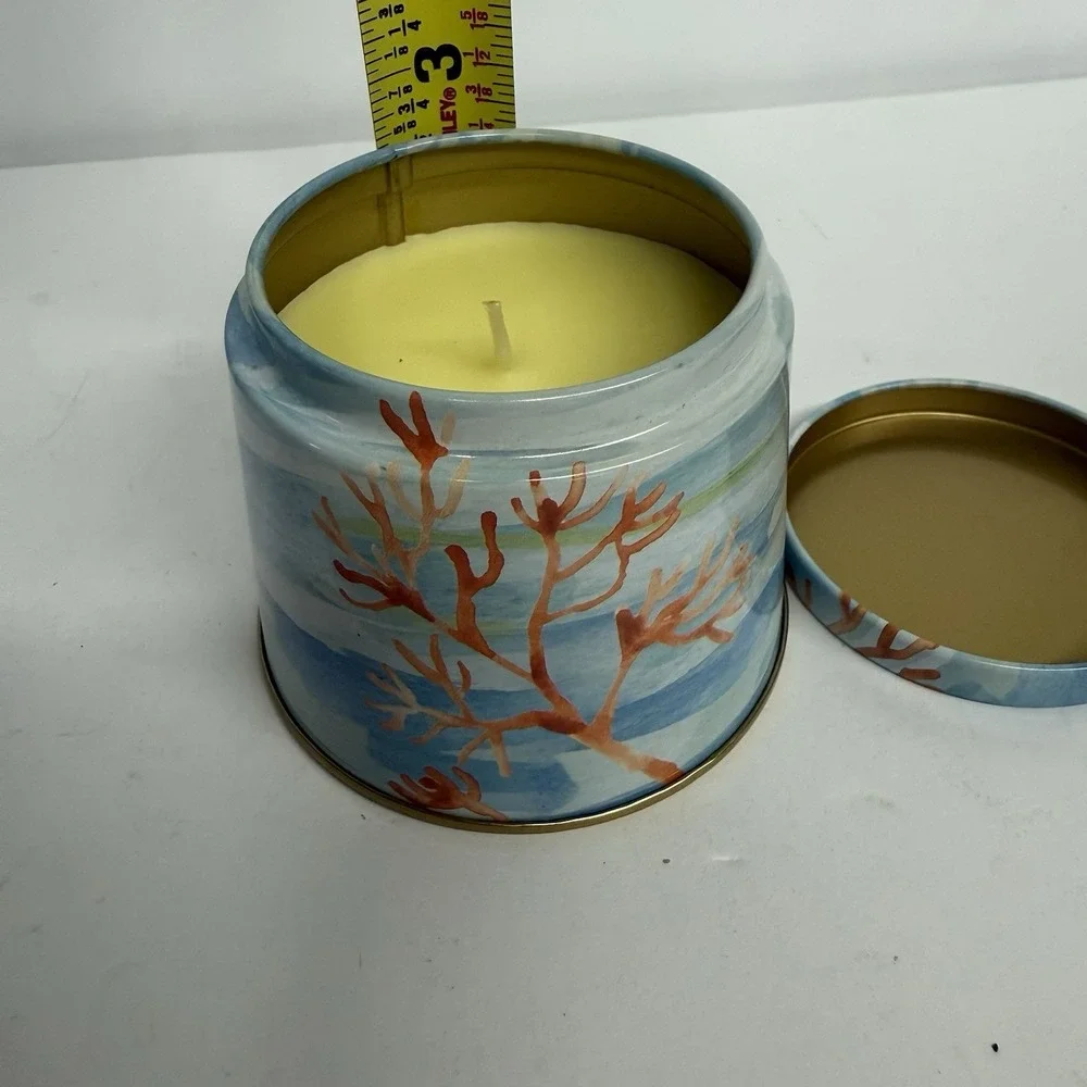 Pier 1 Imports Coral Waters Scented Candle 6.8‎ oz Tin Jar Sea Life Decor NWT